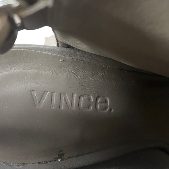 VINCE Women Heel Size 8 Gray Addison Peep Toe Block Suede Casual Party Office - Picture 10 of 12